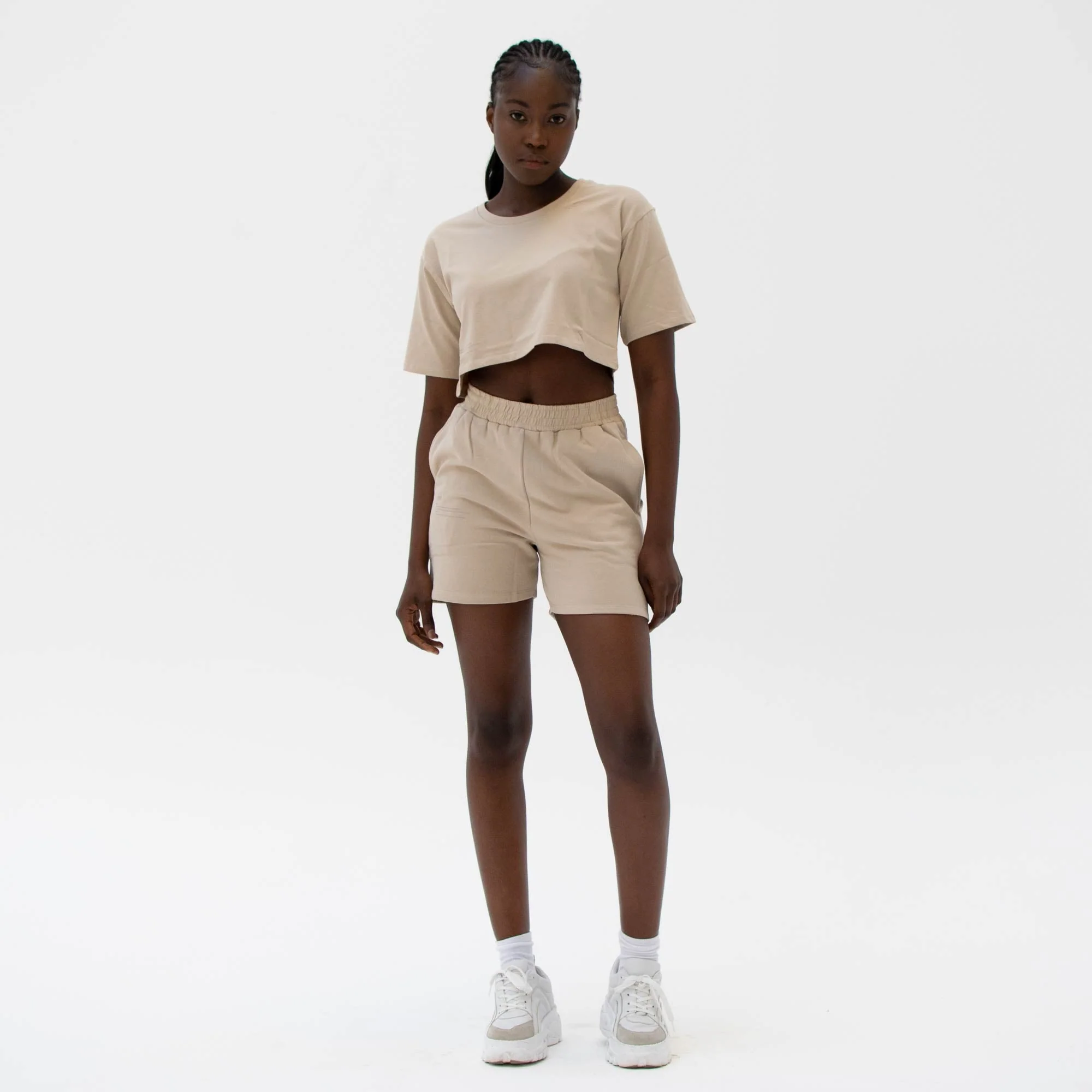 ESSENTIAL 5” SWEAT SHORTS SAND - Image 2