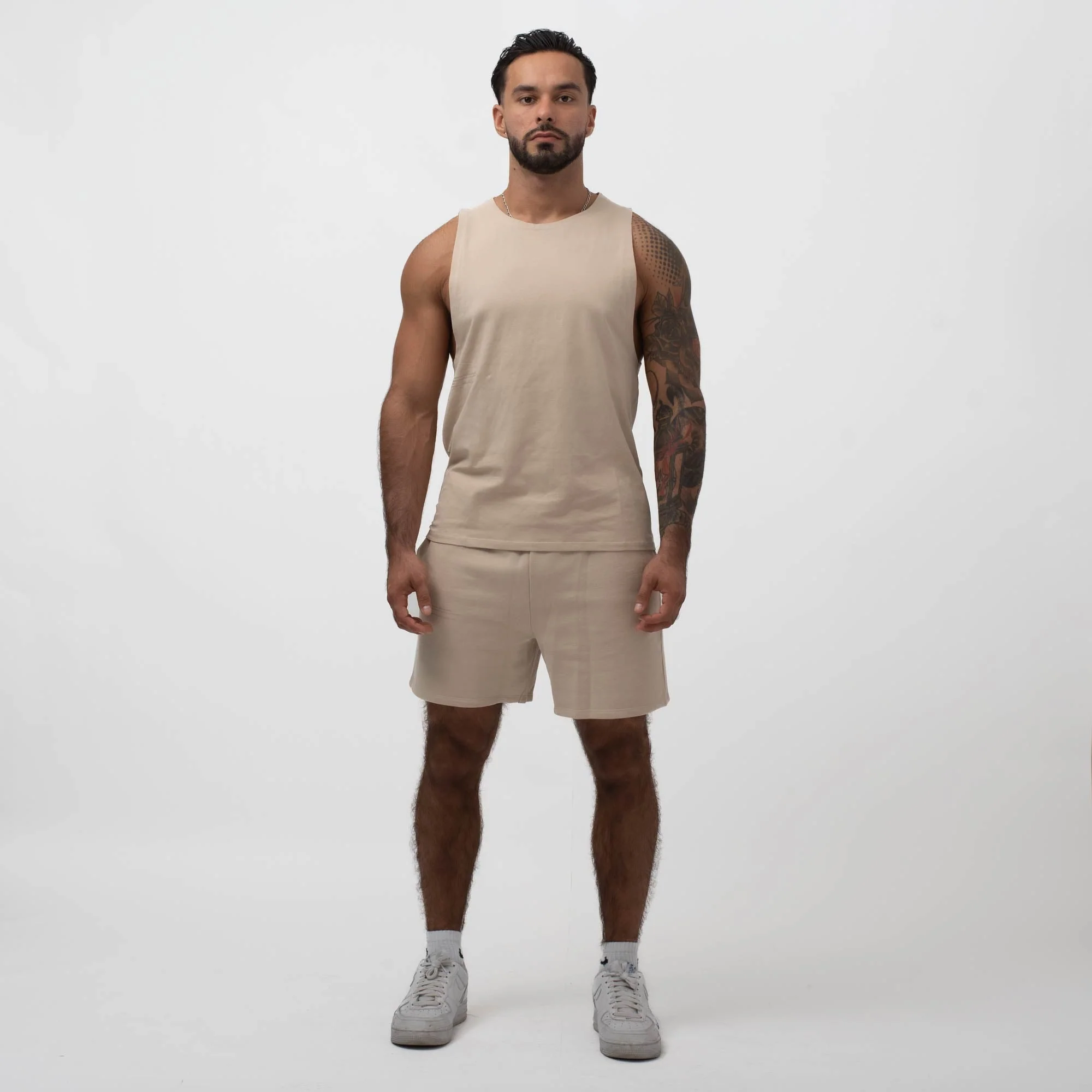 ESSENTIAL 5” SWEAT SHORTS SAND - Image 2