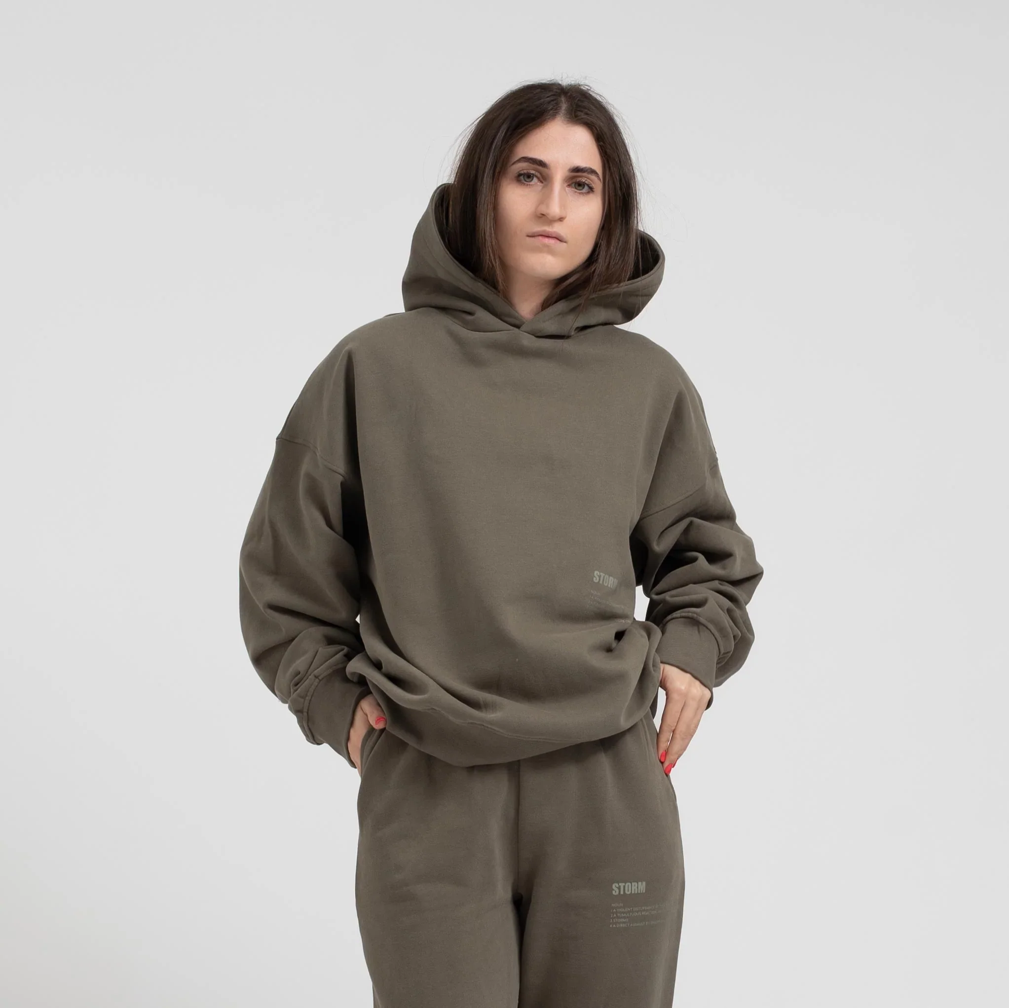 EVERYDAY OVERSIZED HOODIE OLIVE - Image 2