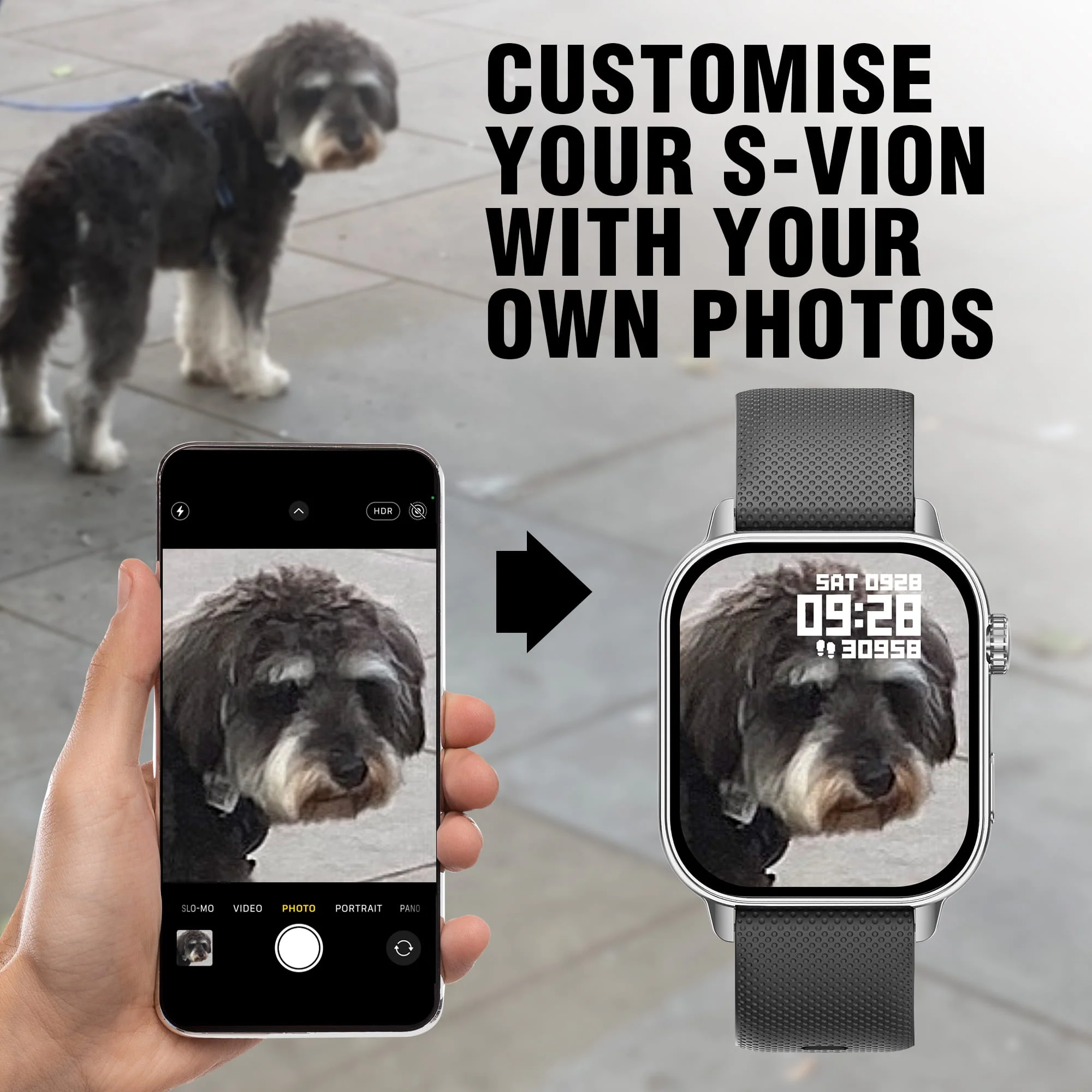 S-VION SMART WATCH SILVER BLACK - Image 5